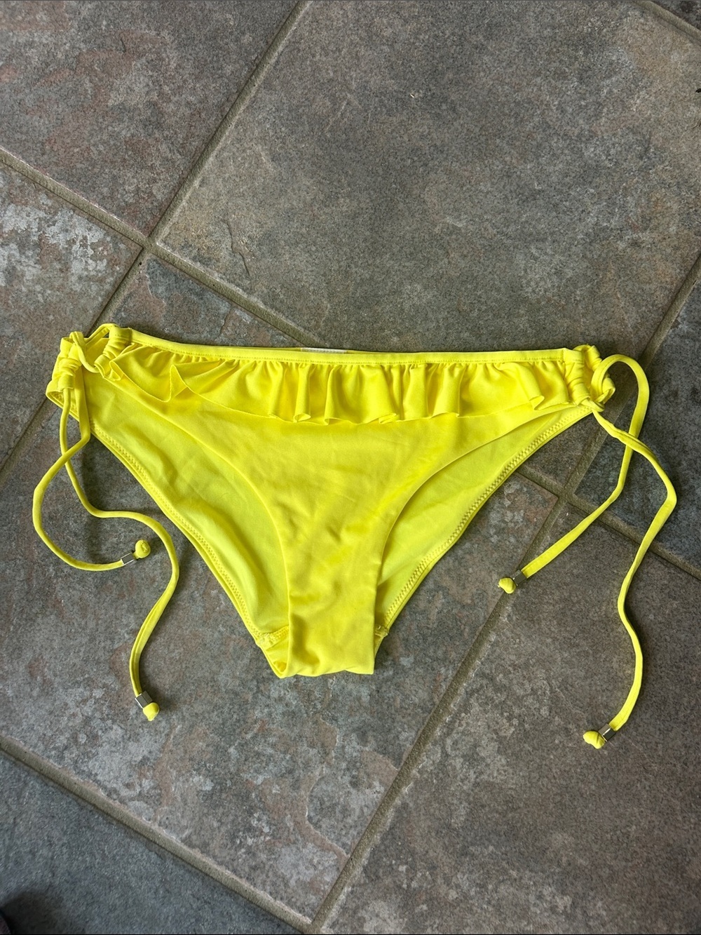 H&M Yellow Ruffle Side-Tie Bikini Bottoms